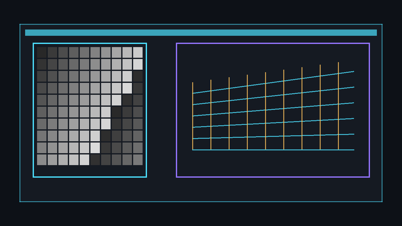 Greyscale heightmap image on the left, generated 3D terrain mesh with grass texture on the right